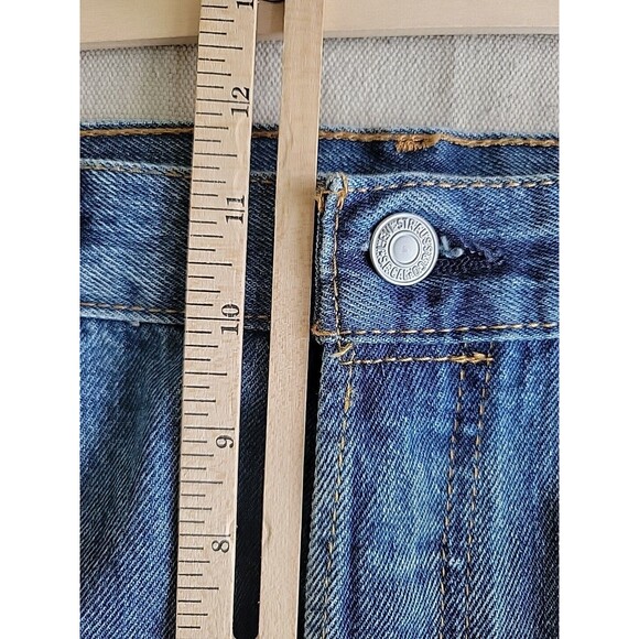 Levis 501 Jeans Mens 34x29 Button Fly Straight Blue Mid Rise Cotton Medium Blue - Picture 9 of 13
